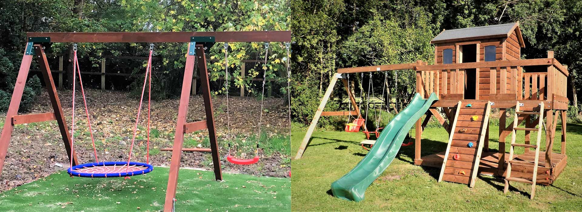 Deluxe Tree house with swings & slide sttswings tree house,slide,swings,