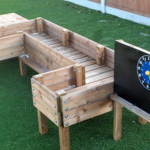 Children's playschool Planter seating blackboard potting bench