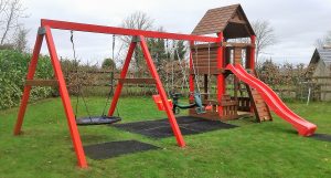 Playcentre-Ruby-tree-house-playhouse-slide-swings-nest-baby-rockwall