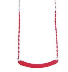 Wrap around swing seat with coated chain