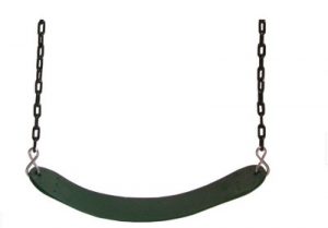 Wrap swing seat with coated chain. green. sttswings