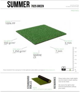 Summer fire retardant artificial grass