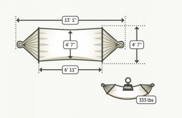 Spread Bar Hammock Dimensions