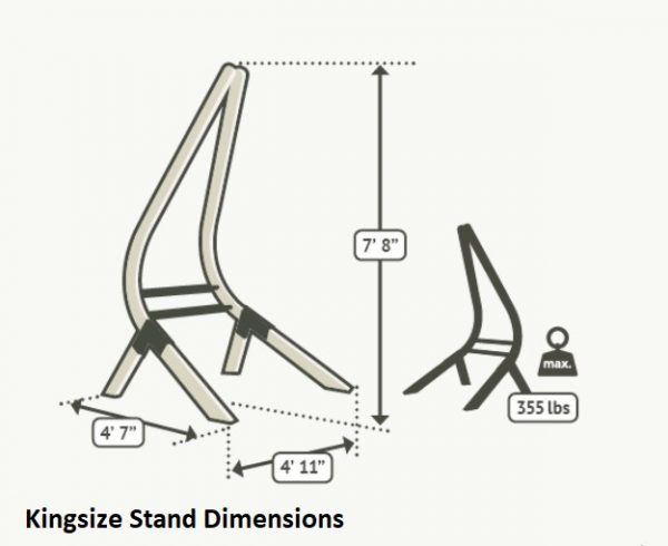 Spruce Hammock Chair Stand (Kingsize Dimensions)