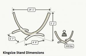 Spruce Hammock Stand (Kingsize) Dimensions