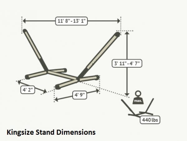 Steel Hammock Stand (Kingsize Dimensions)