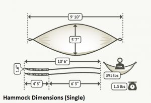 Travel Hammock Single Dimensions