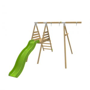 Single swing and slide set with extension sttswings