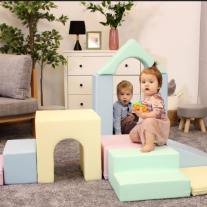 IGLU Baby Gym – Light Pastel indoor soft play climbing set with colourful foam blocks, arches, steps and ramp